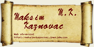 Maksim Kaznovac vizit kartica